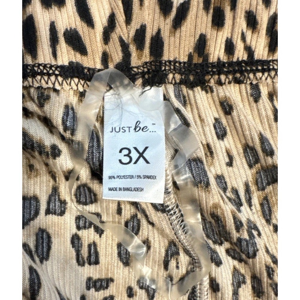 Just Be Pajama Shorts Womens Sz 3XL Leopard Animal Print Lounge Sleepwear Brown - Picture 3 of 5